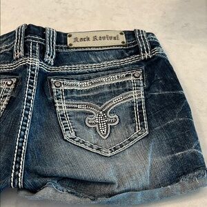 Rock Revival Blue Jean Shorts Distressed Style